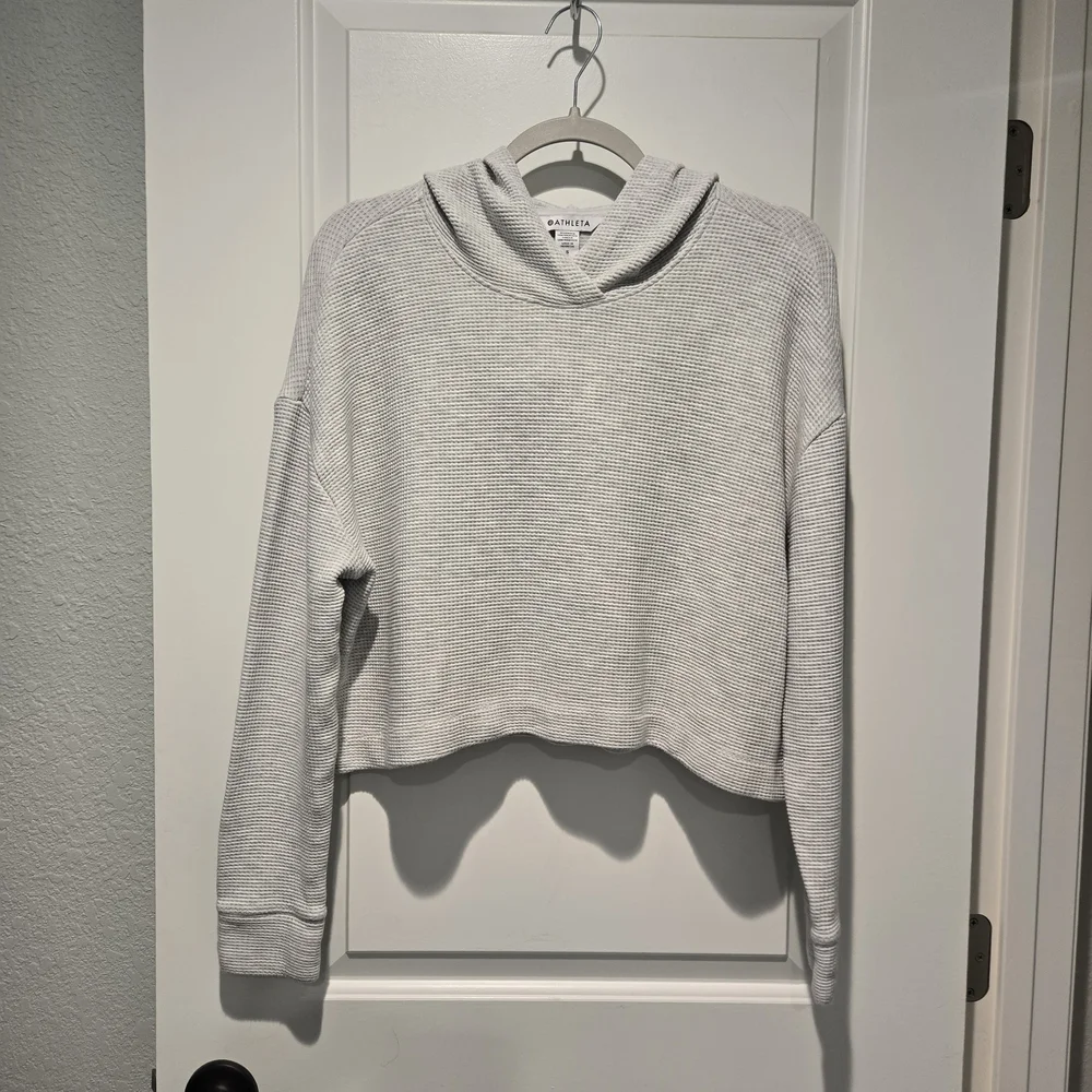 Atheta Coaster Waffle Hoodie in Light Heather Grey Women's Size Small - Picture 3 of 11